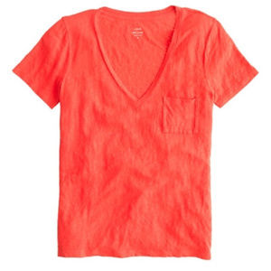 J Crew Linen V-Neck Pocket T-Shirt